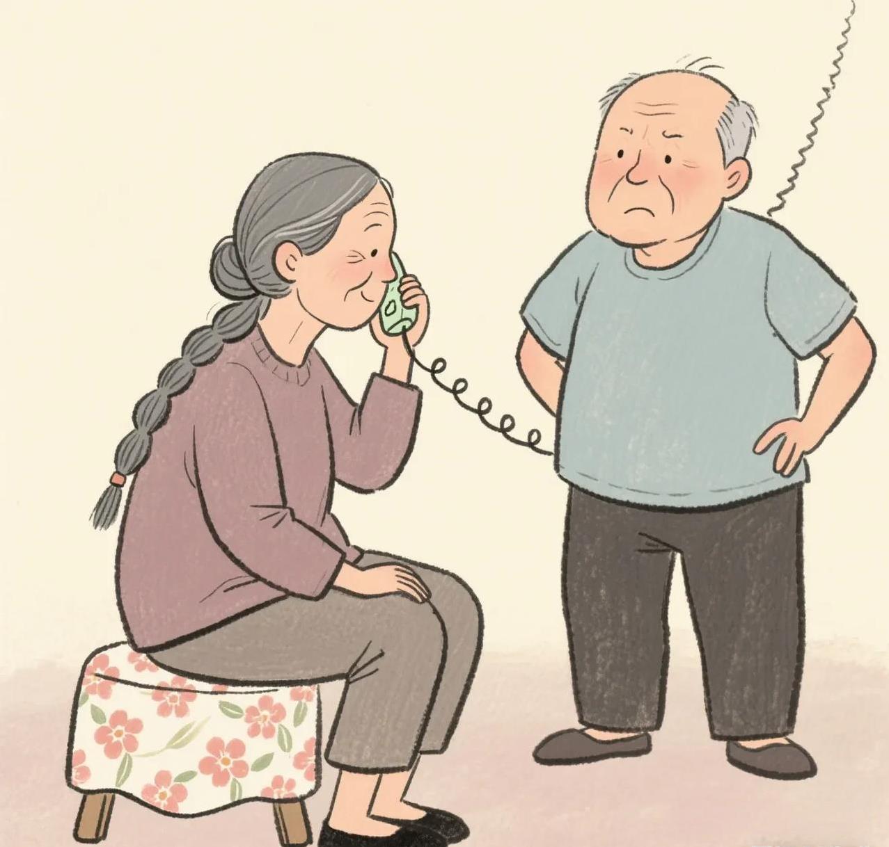 中午正在商家门口等单的时候，孩子的奶奶又打电话了，当时正好被儿子看到，我本打算继