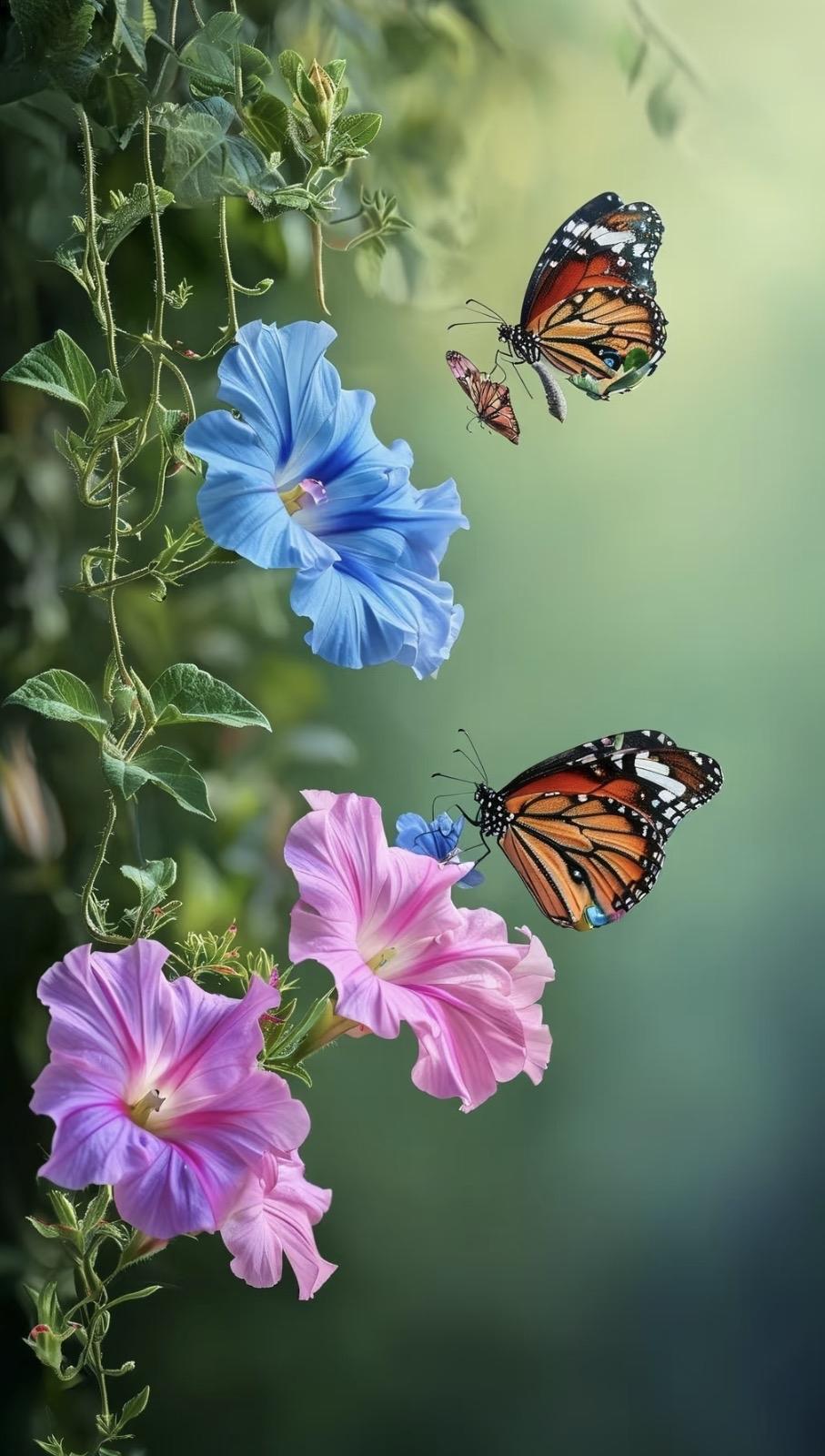 上联：花间蝶舞香风绕下联：水面荷珠翠影摇