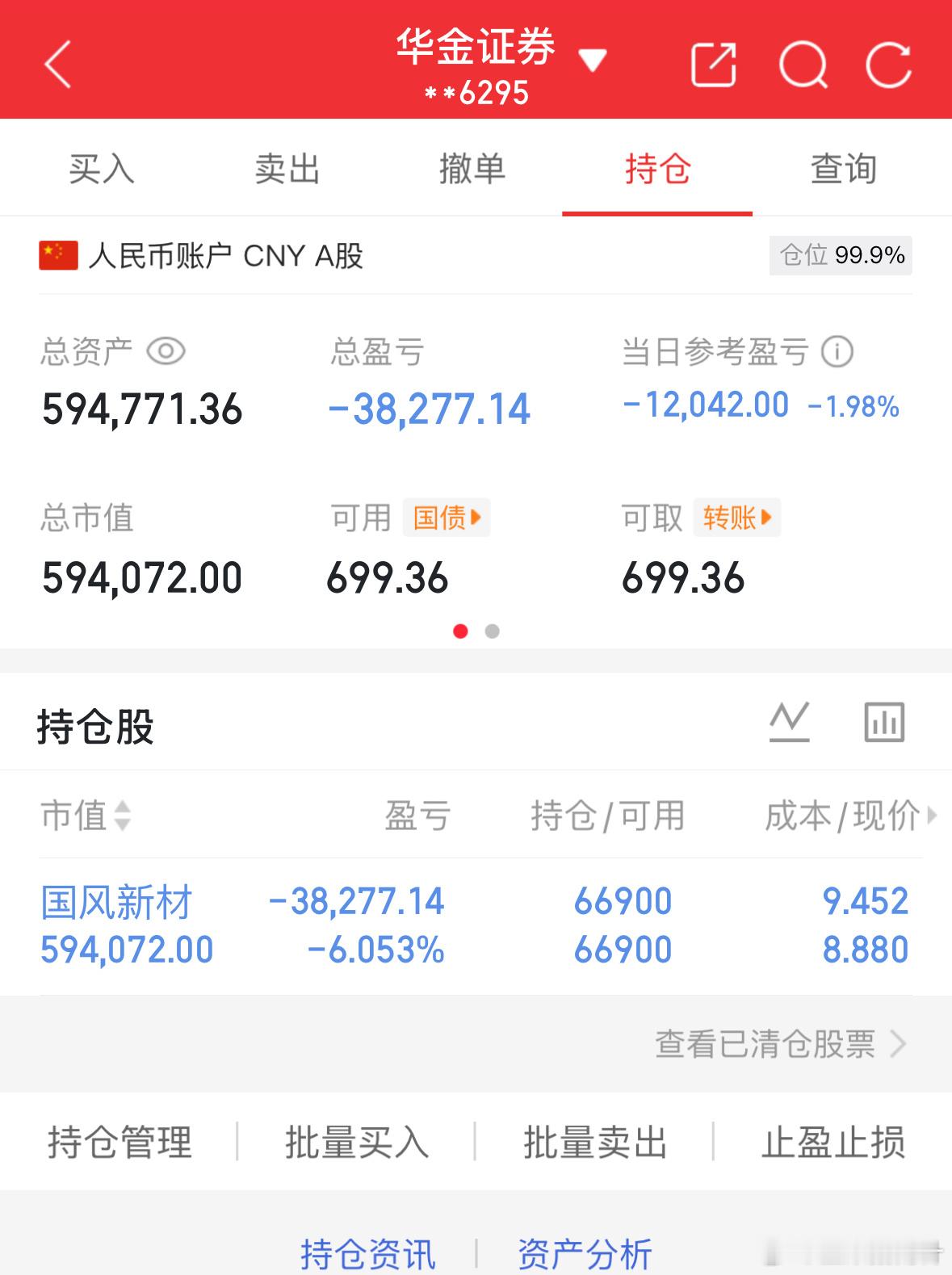 12.10记录炒股第51天（初始50万）总资产：594771当日参考盈亏：-12