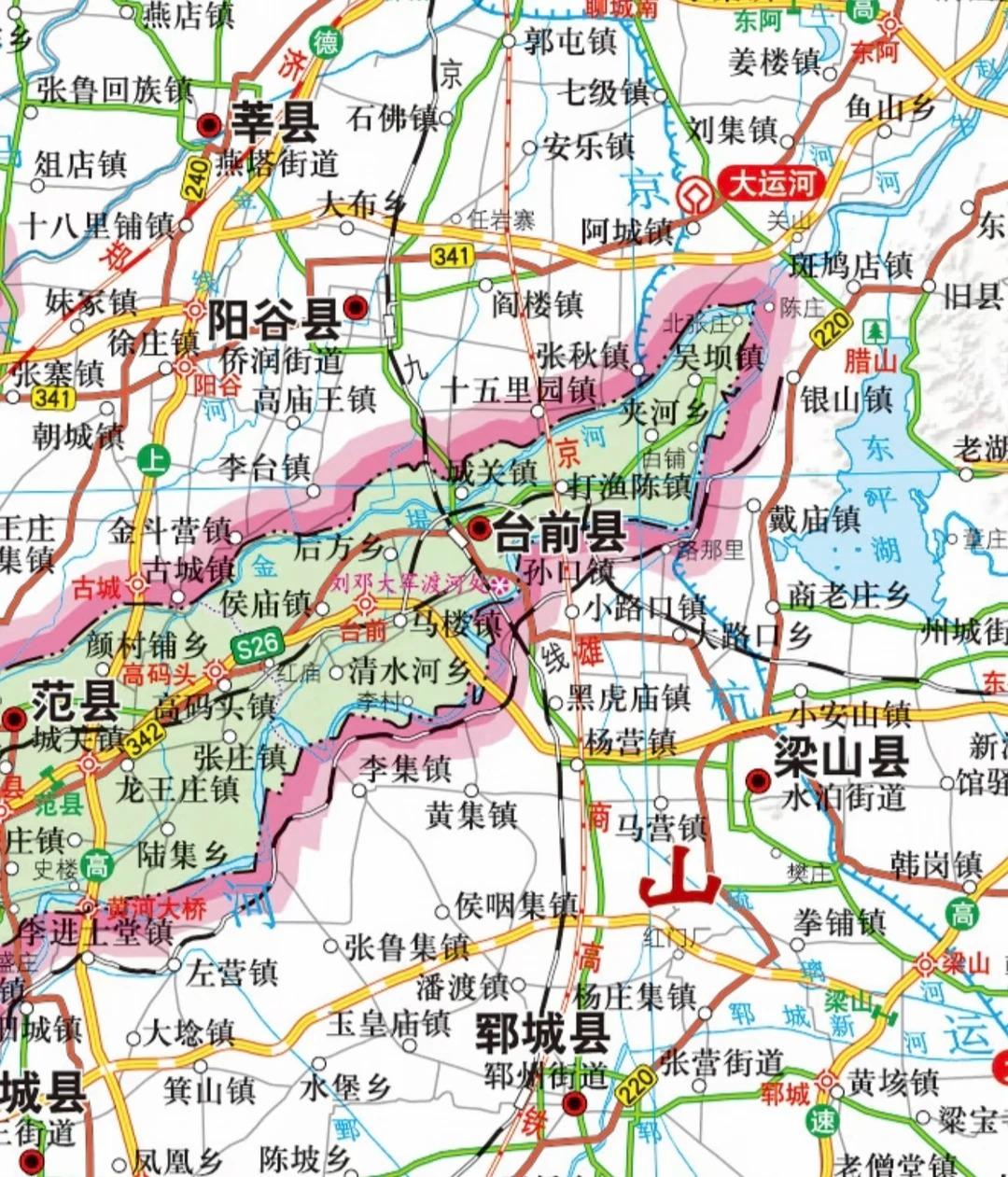 台前和范县这两个河南的县，像两个楔子一样深深扎进山东聊城和菏泽的腹地。这种奇特