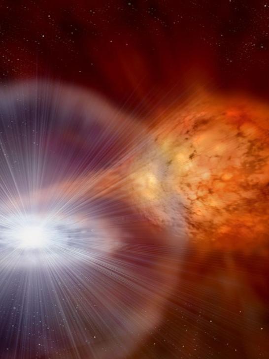 一颗新星爆发「豺狼座V462 Lup」。肉眼可见！ 新星爆发是一种发生...