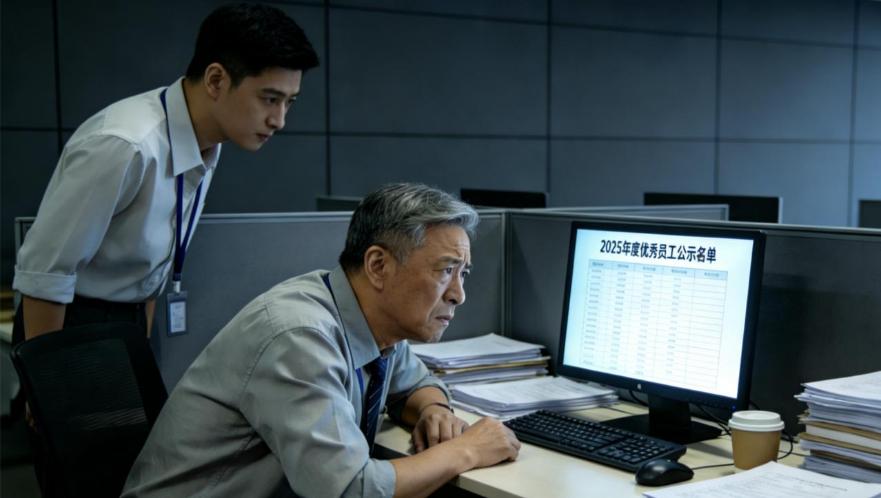 公司评优，老刘连续三年全票通过业务考核，但每次名单里都没有他。第四年，他忍不住