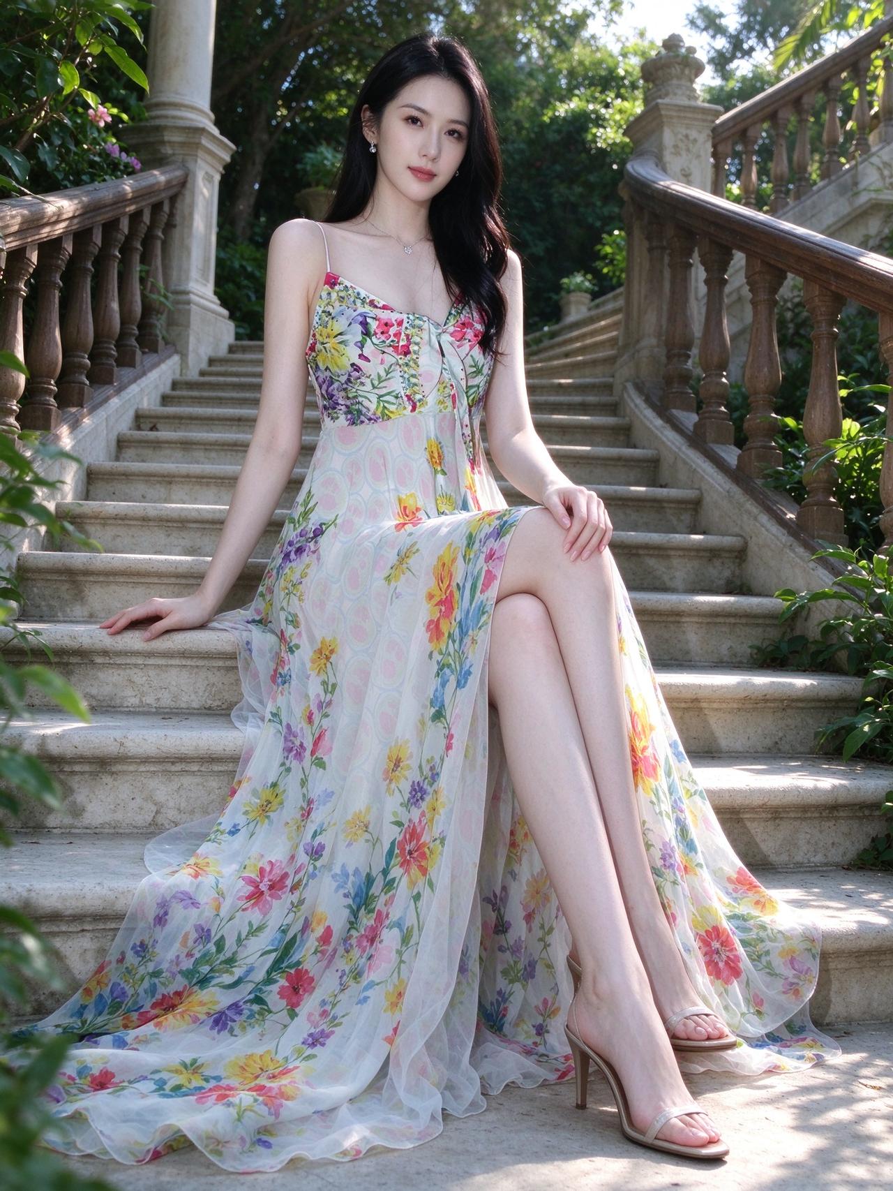 AI女神，花花裙[比心]AI妙生图