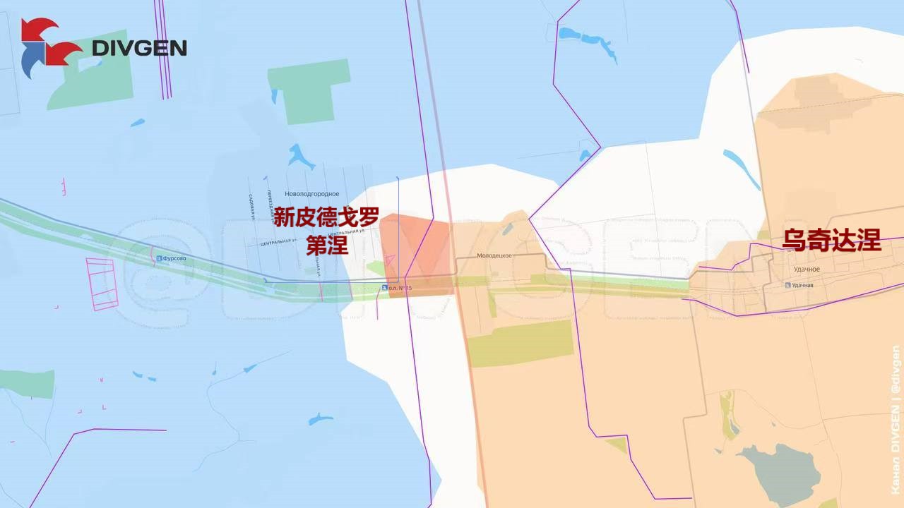 红军村方向，中央集群突击队一路往西，已进入乌奇达涅西部，第聂伯罗彼得罗夫斯克境内