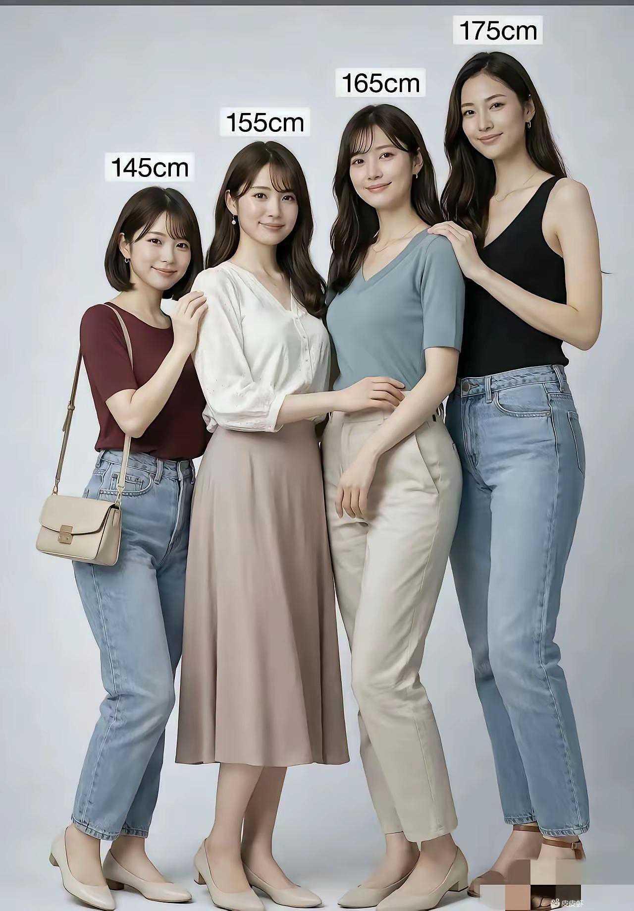 女人理想身高多少才合适？个人感觉如果过日子、择偶、百搭不出错的话，155–165