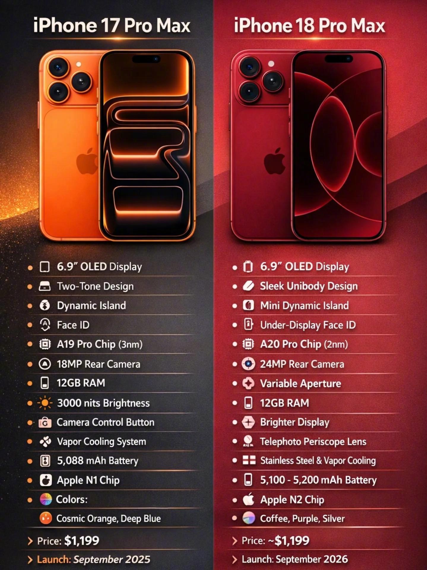 iPhone17promaxvsiPhone18promax