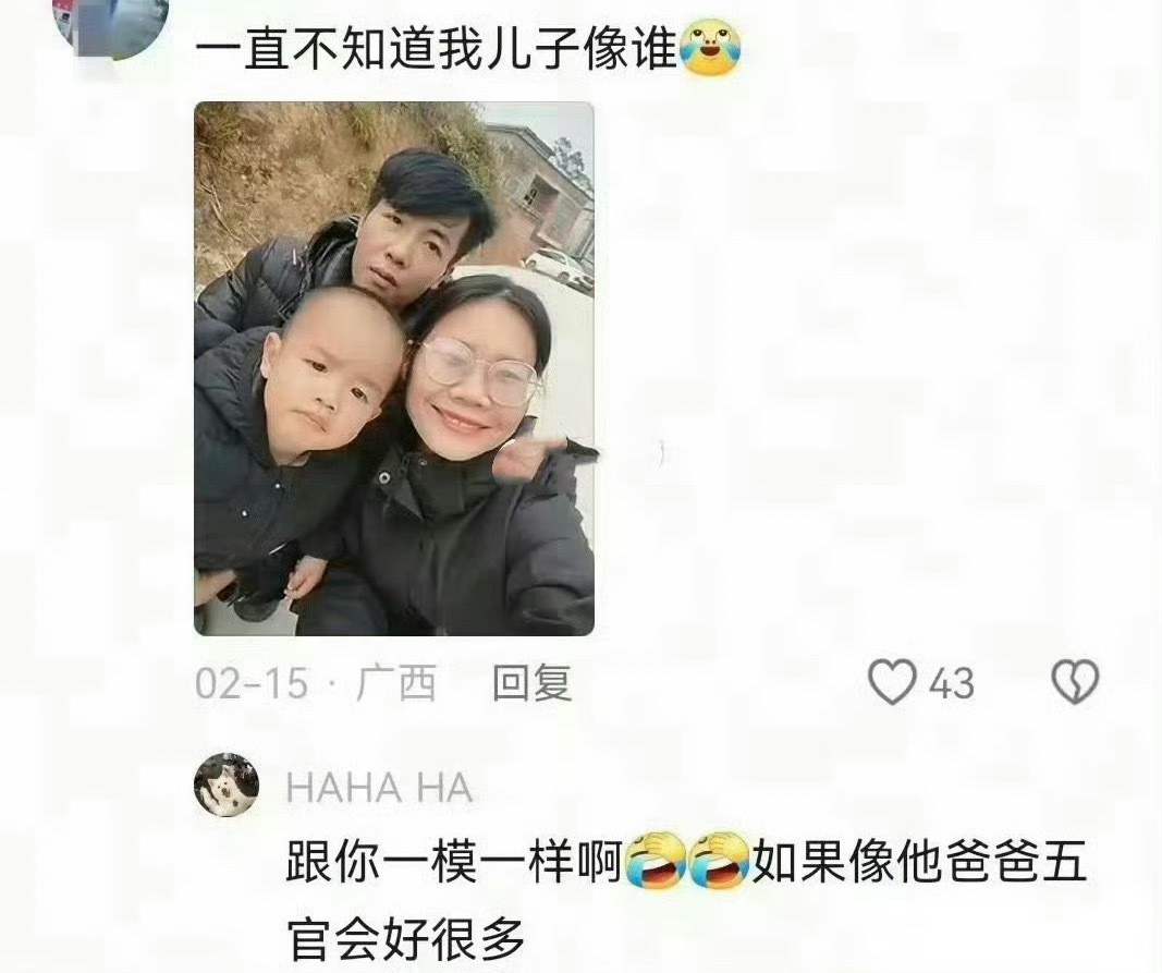 父母隐藏的丑基因总有一天会显现出来