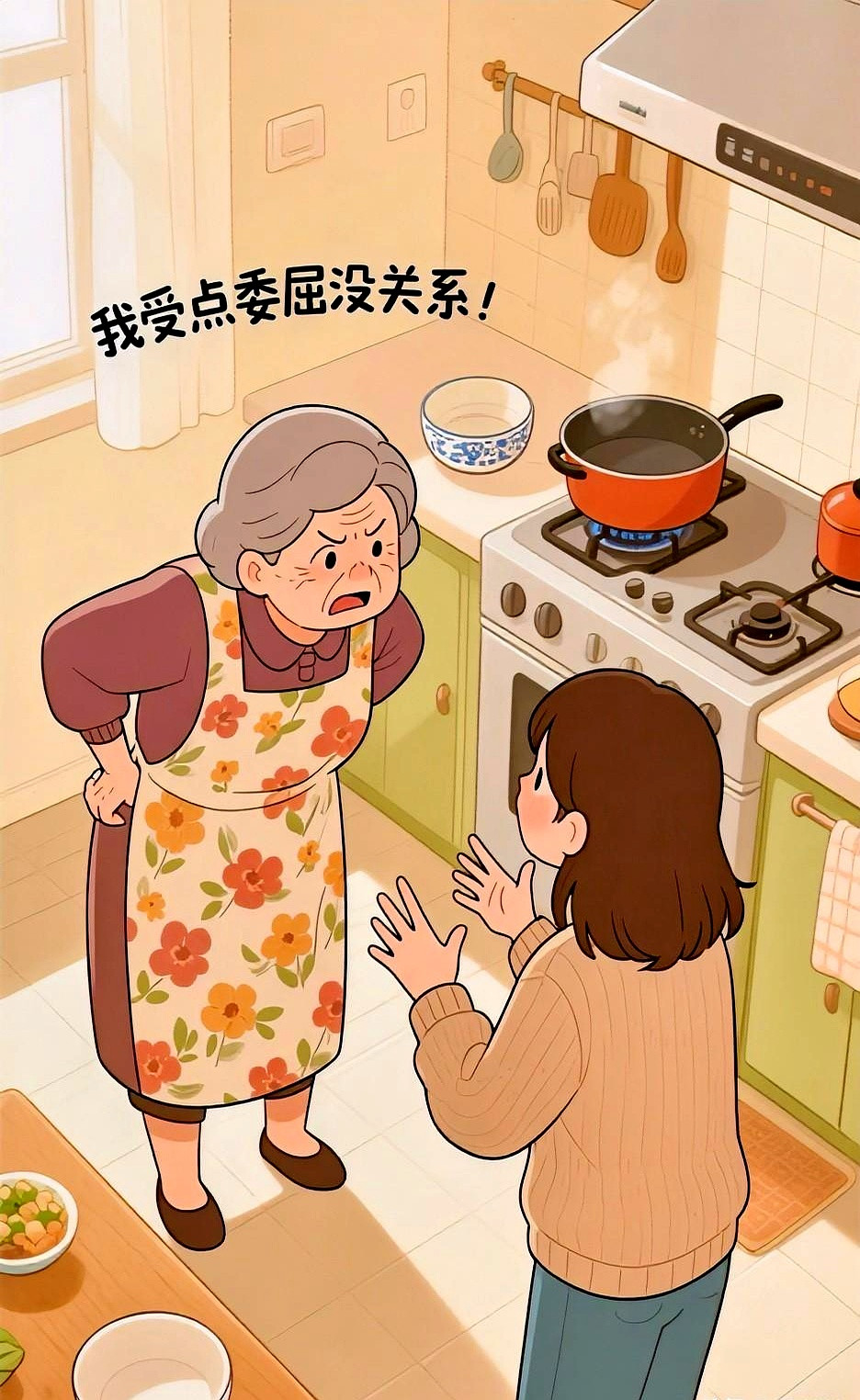 婆媳关系，亘古难题。网上流传的段子，五个灵魂拷问：房子谁买的？饭谁做的？月子谁伺
