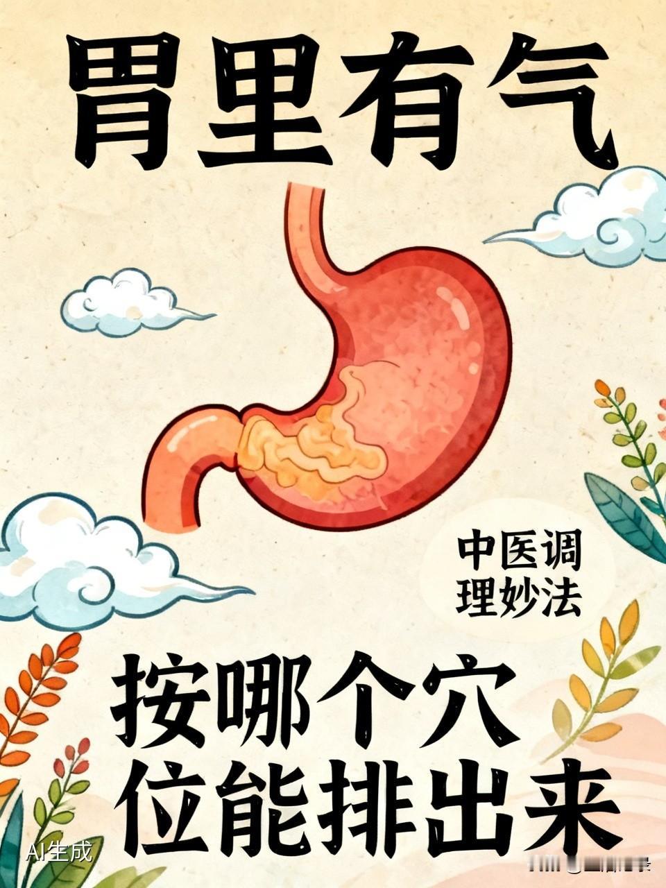 胃里有气胀得难受？中医穴位调理有妙法！像足三里就很不错，它在小腿外侧，犊鼻下3寸