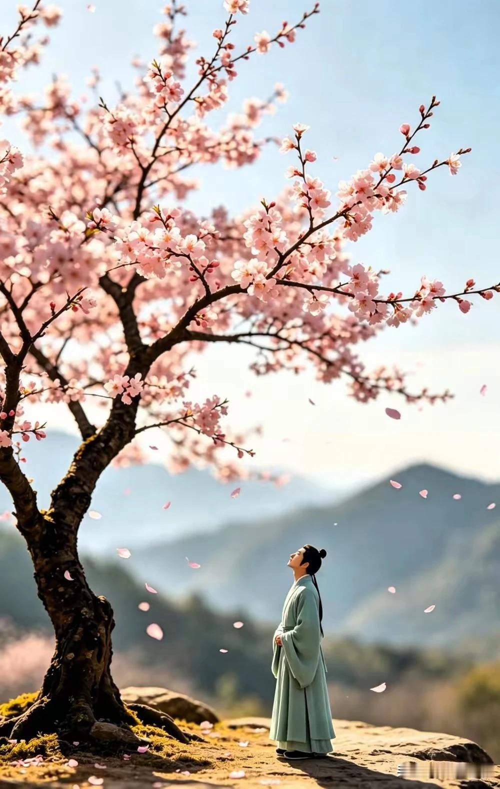 昔日桃花映笑颜，今宵空对梦连绵，佳人此去无踪影，相忘红尘在流年。