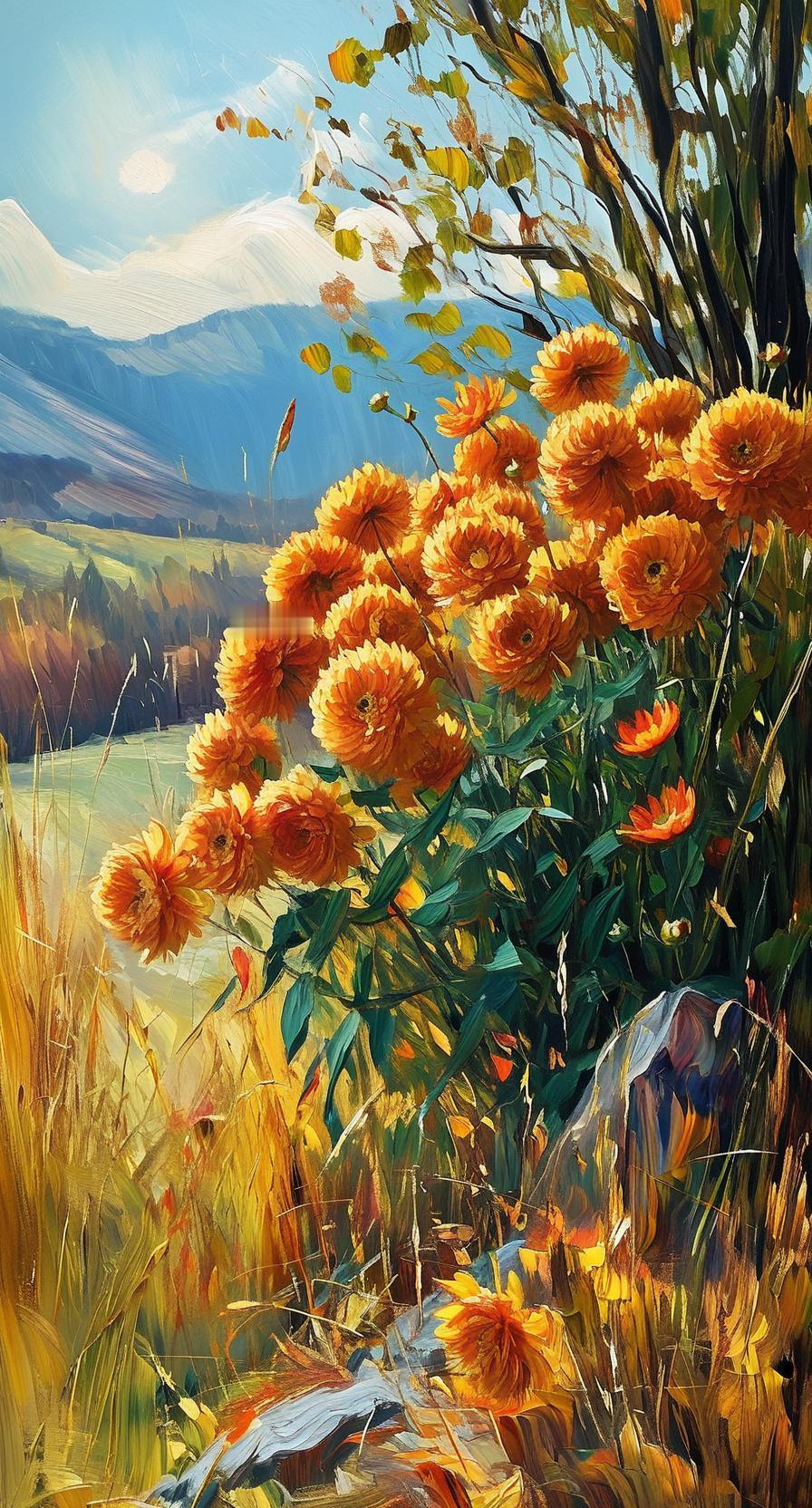 我的创意下联可以是：1、一地秋菊艳🤛半城桂香浓。2、一地秋菊艳🤛