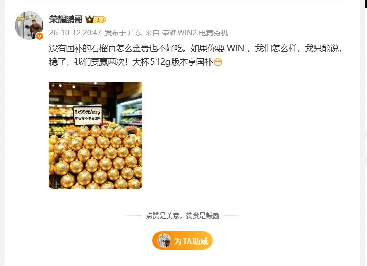万万没想到，荣耀WIN2的512G版本居然能吃国补。预算紧的朋友，国补走完还能顺