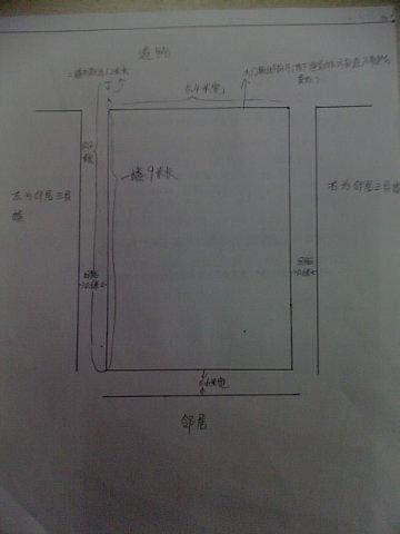 前面是道路,左,右,后面均是邻居(邻居之间各有60cm间距)