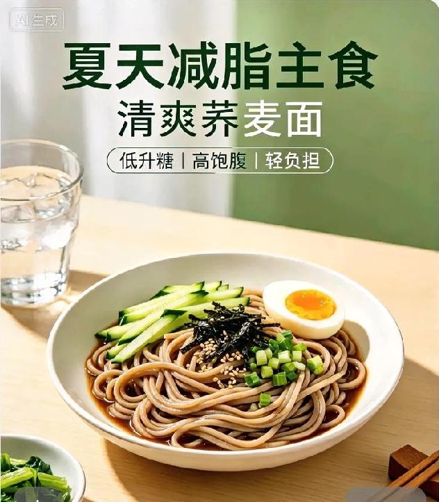 夏天减脂主食，认准荞麦面🍜夏天想吃面又怕长肉，荞麦面真的是不错的选择，相