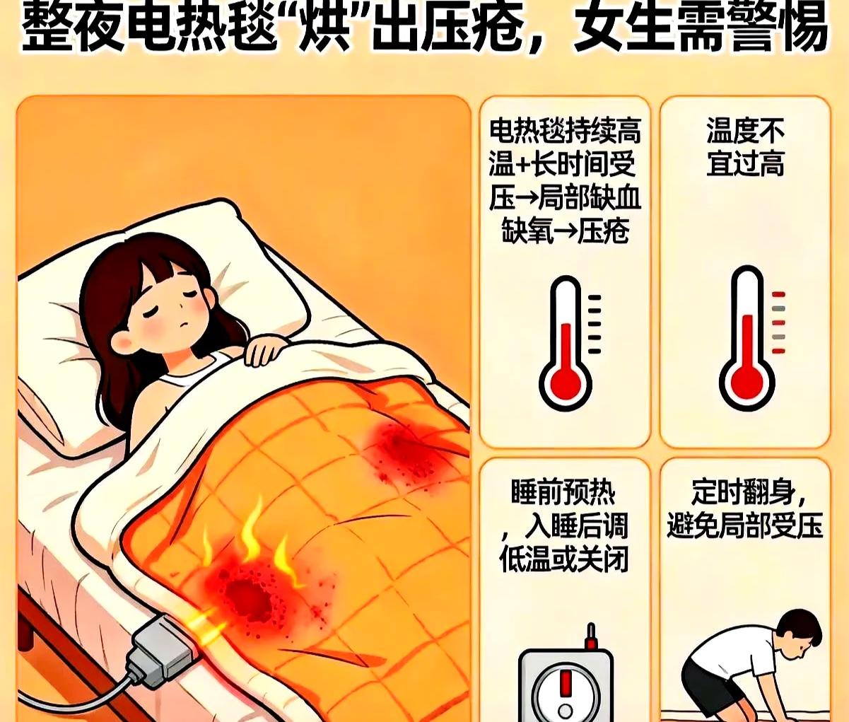 杭州这事儿看得人后背发凉。杭州21岁女生几片安眠药加整夜电热毯，直接把褥疮这
