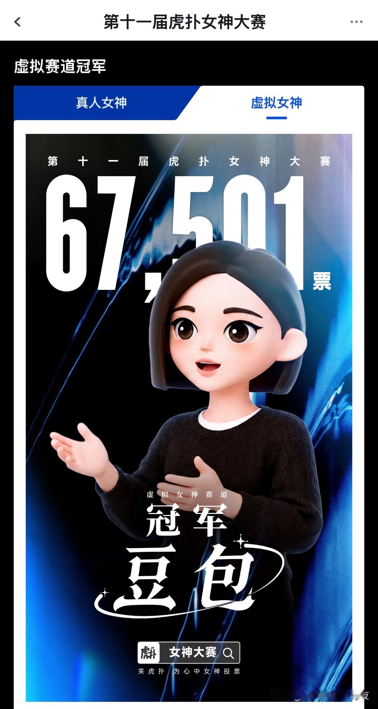 我服了虚拟女神大赛都来了第一名是豆包？[捂脸哭]