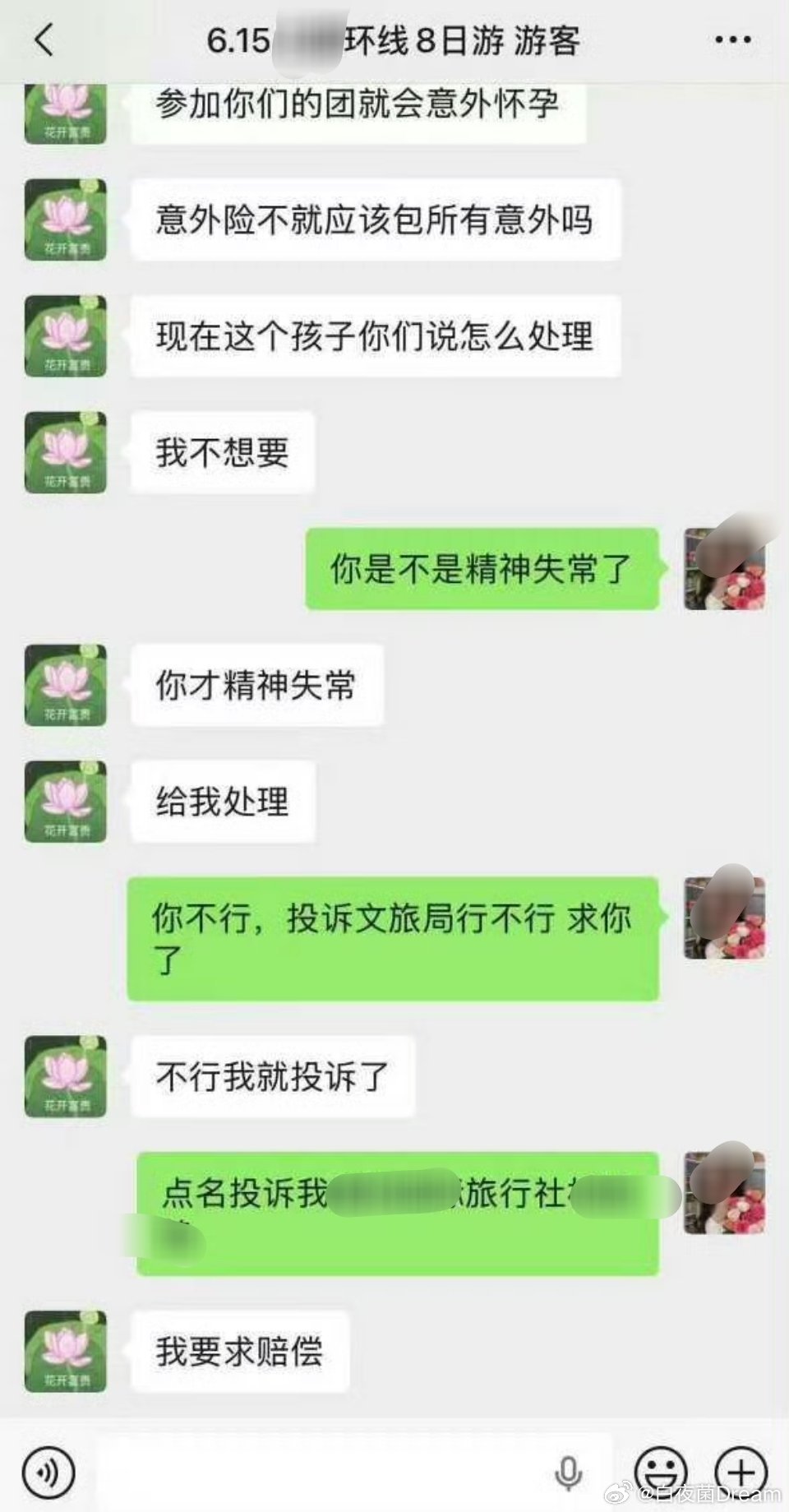 参加旅游团，意外怀孕，给我看力竭了