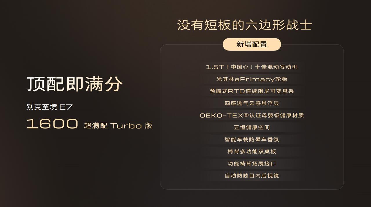 别克至境E7的“满配”逻辑，是把家庭需求拆成零件装进去别克至境E7的“入门即满