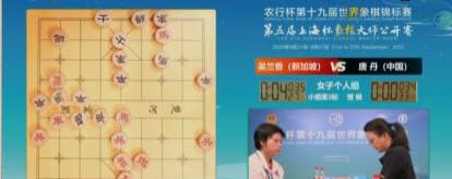 世锦赛，唐丹险遭滑铁卢。在第三轮与新加城棋手的对战中，因为对规则的不