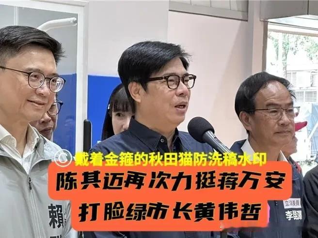绿营起内讧？陈其迈罕见“力挺”蒋万安！一句“都不该”打脸黄伟哲，绿营深伪内讧全