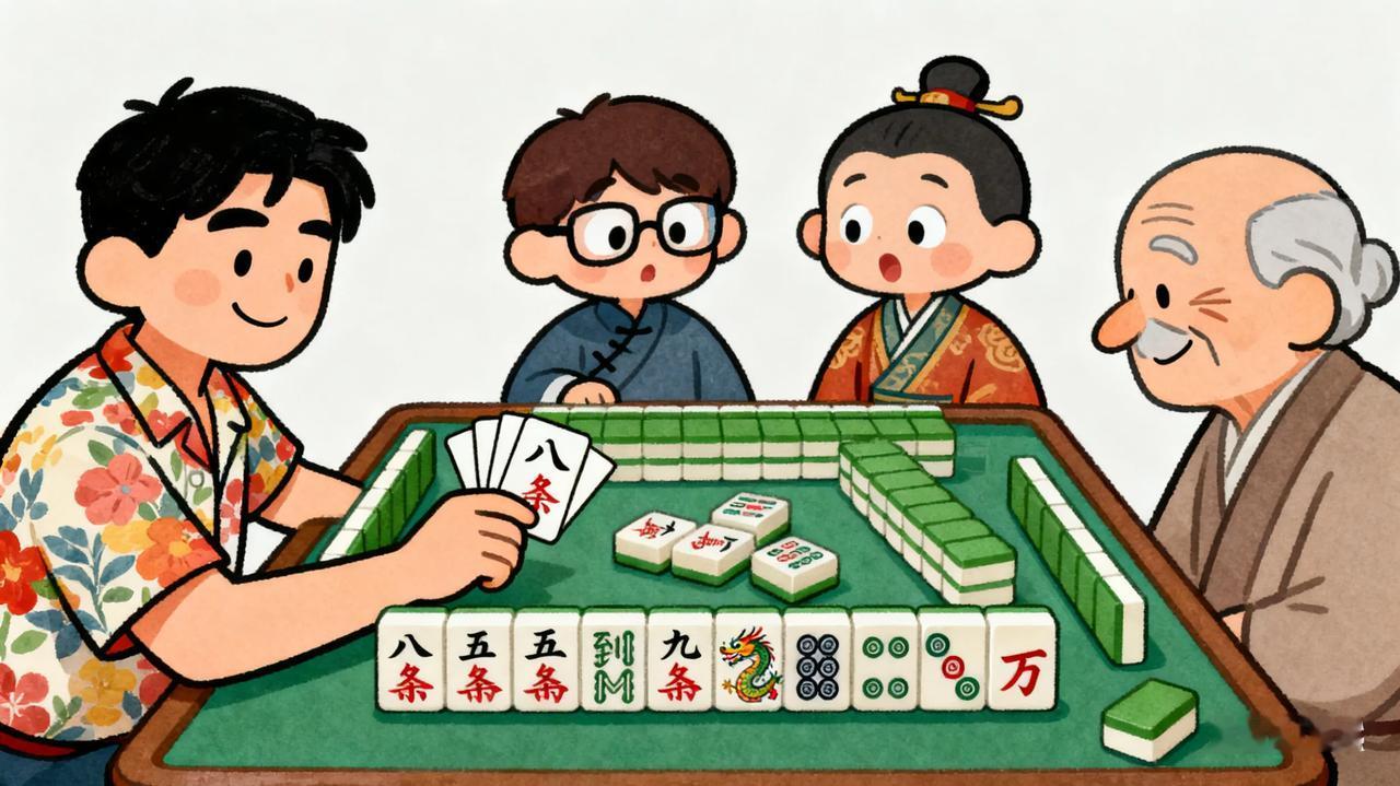 发现没？打麻将最忌讳“一根筋”死磕一门牌！手里缺张还非要硬做清一色，安