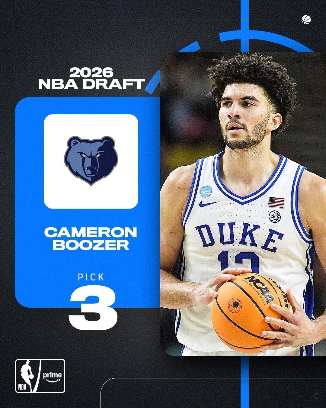 下限场均20+10竟然沦落为探花，卡梅隆布泽尔相当不服！在今天NBA选秀大会