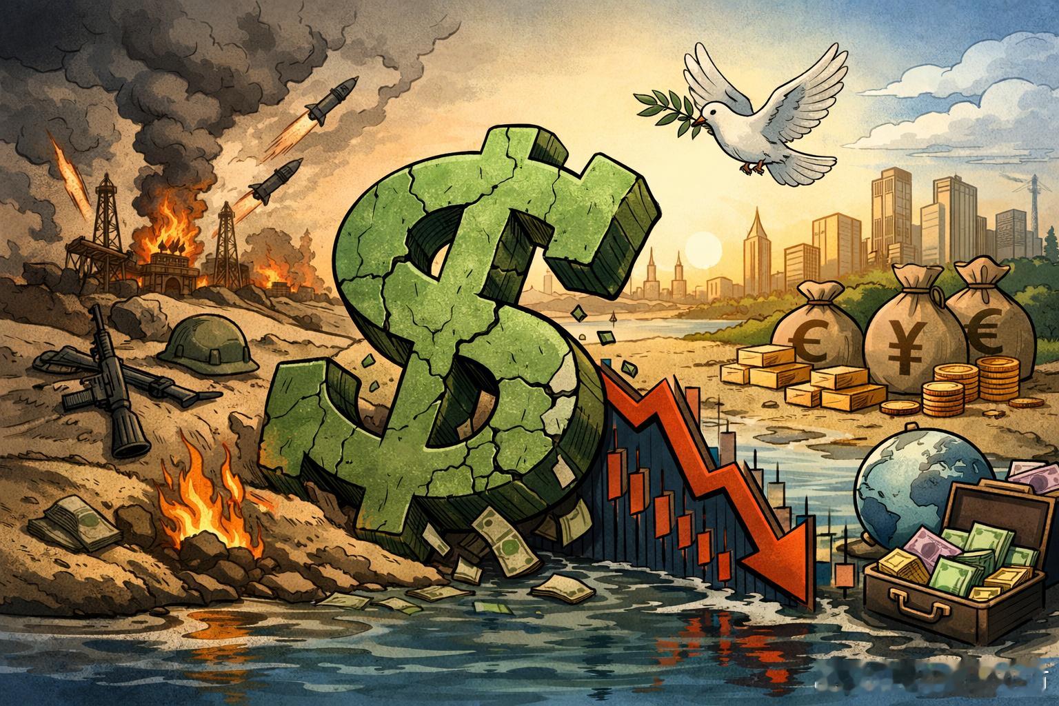 美元“战争溢价”退潮之后，真正的空头逻辑开始浮出水面美伊之间那份脆弱的休战协议，