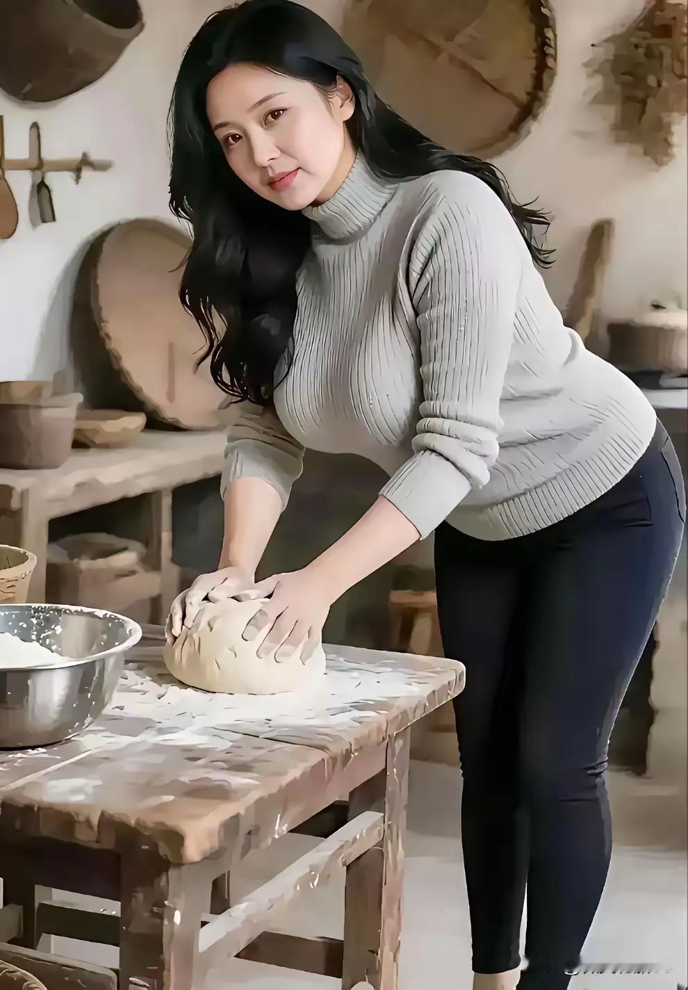 中年女劳中年妇女事繁苛，炊饭蒸馍洗衣多。接送孙儿田又种，劳身日日未曾歇。