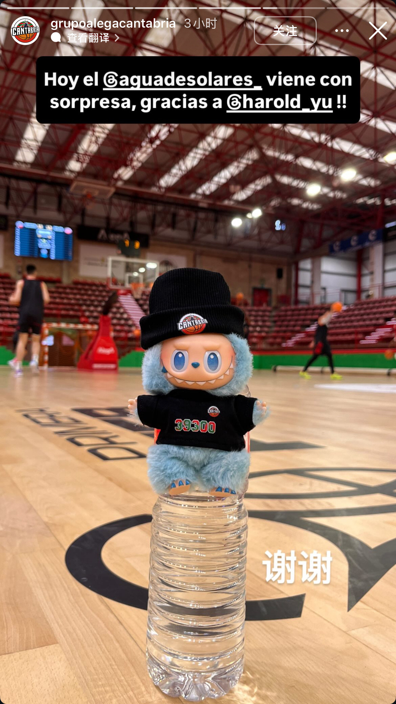 哈哈，余嘉豪回西班牙给队友和教练带去了定制的labubu，也算是“中国特产”了