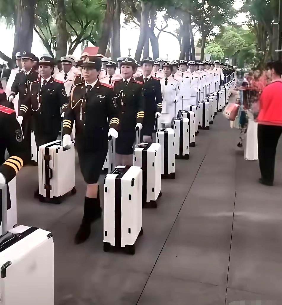傍晚进公园，一排统一行头，旗子一挥，口号一响，远处看像军团，凑近是暴走团，再细瞧