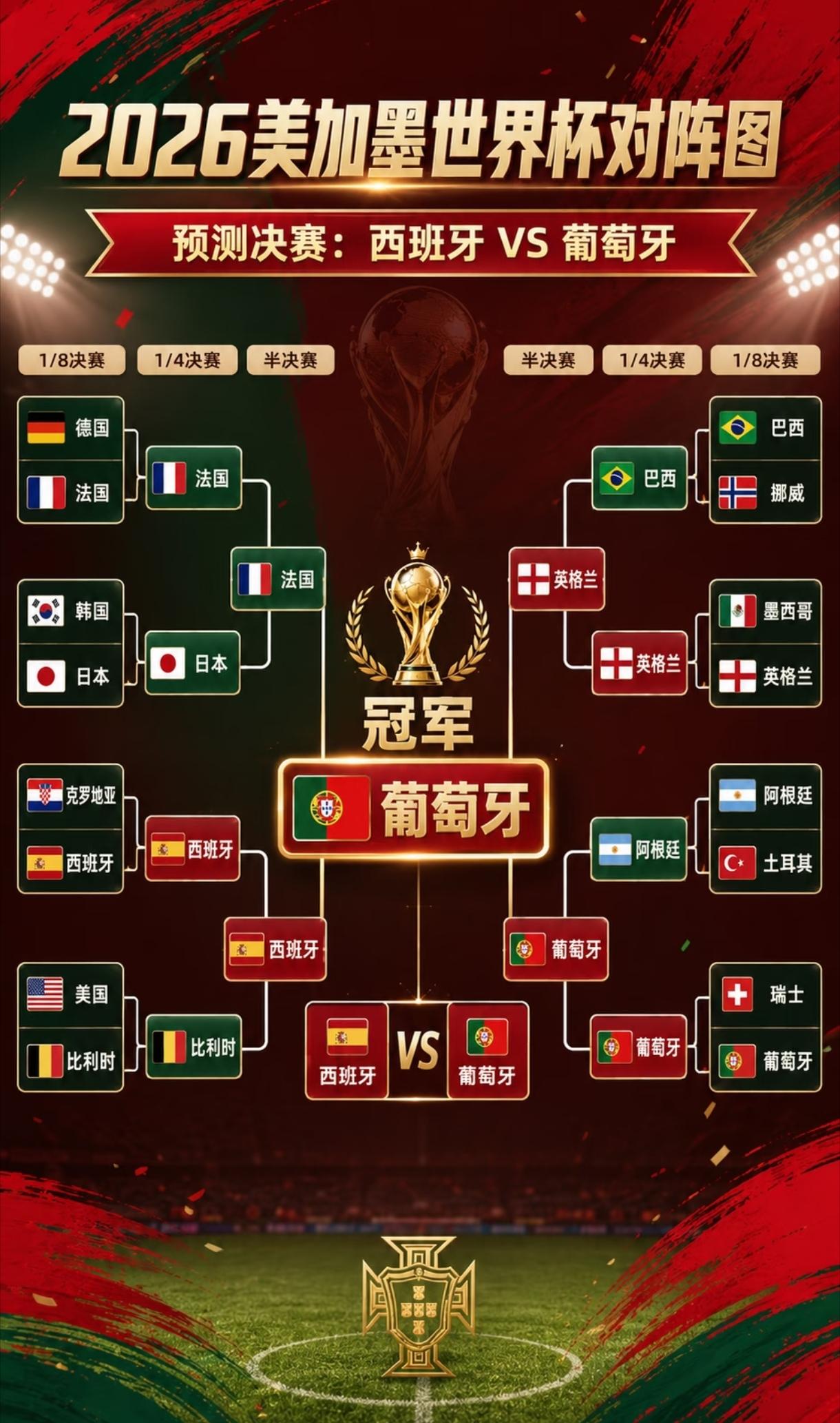 C罗的葡萄牙，很可能是2026美加墨世界杯冠军。别不信，这支球队值9.8亿欧元，
