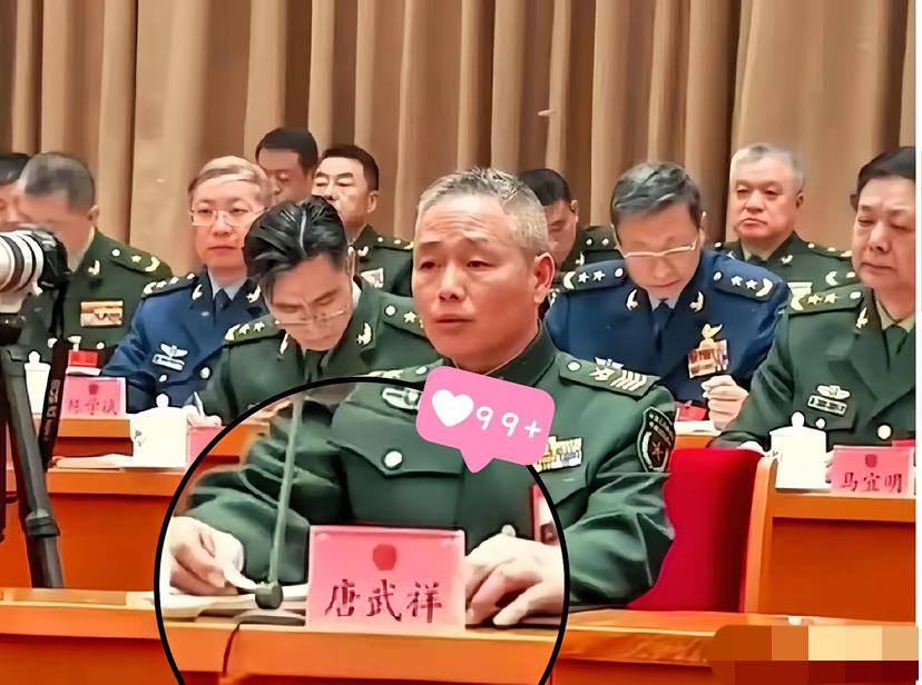 这种画面，看一眼心头就猛颤一下！！在一堆将星闪耀的将军中间，稳稳当当地坐着一个