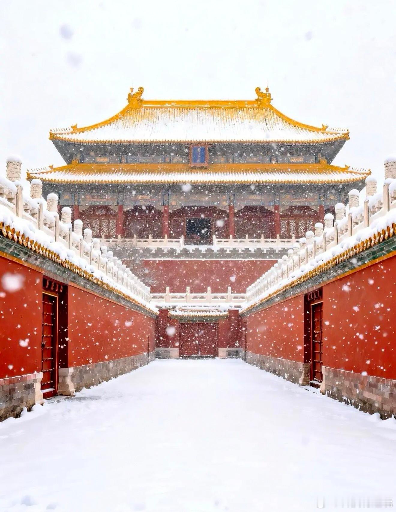 北京下雪雪后的故宫才叫紫禁城，一定会很美