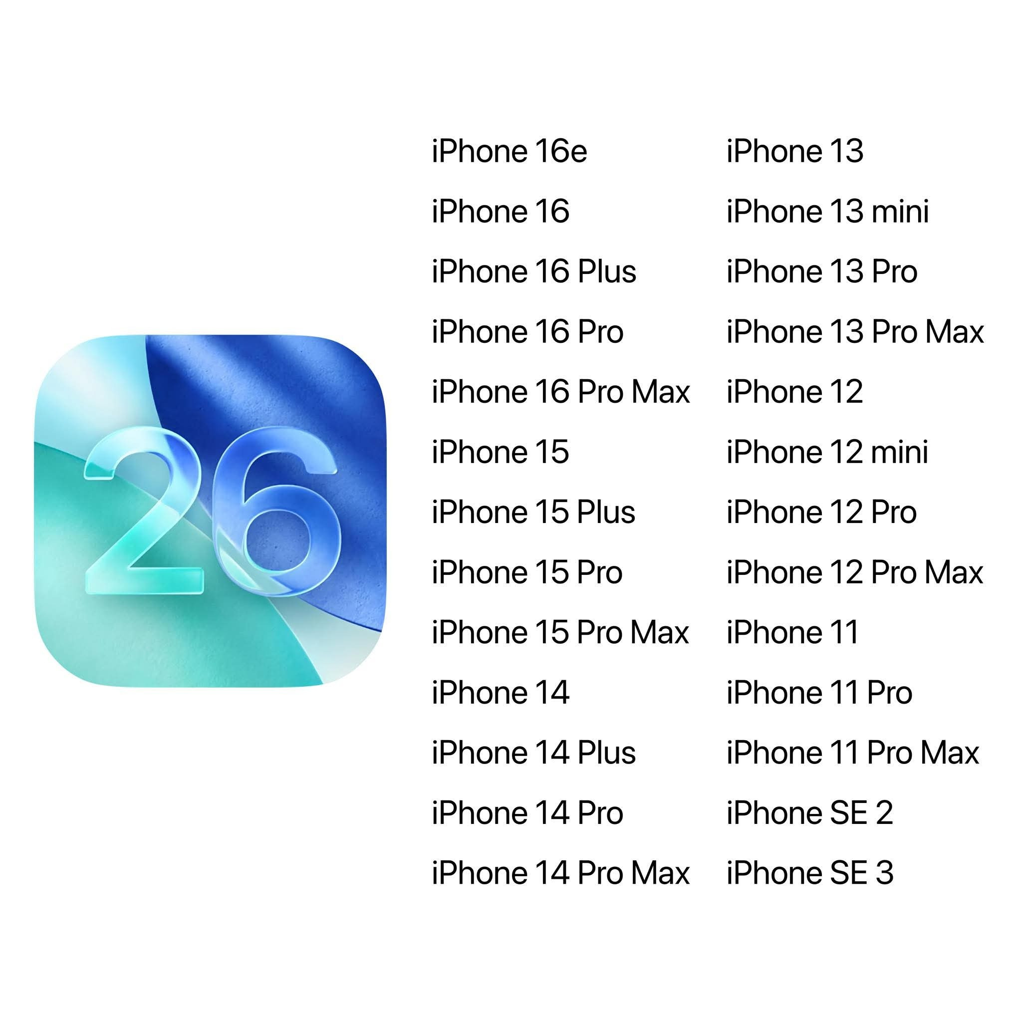 可以升级iOS26的所有机型我感觉老设备还是忍着别升级吧这个新系统太吃硬件了[