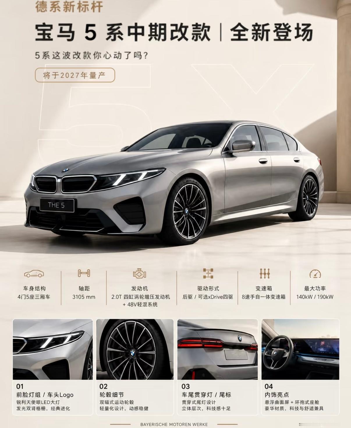 宝马要这么做新5系吗这不改回上一代了但就算这样也比现款好看真的BBA现在状态