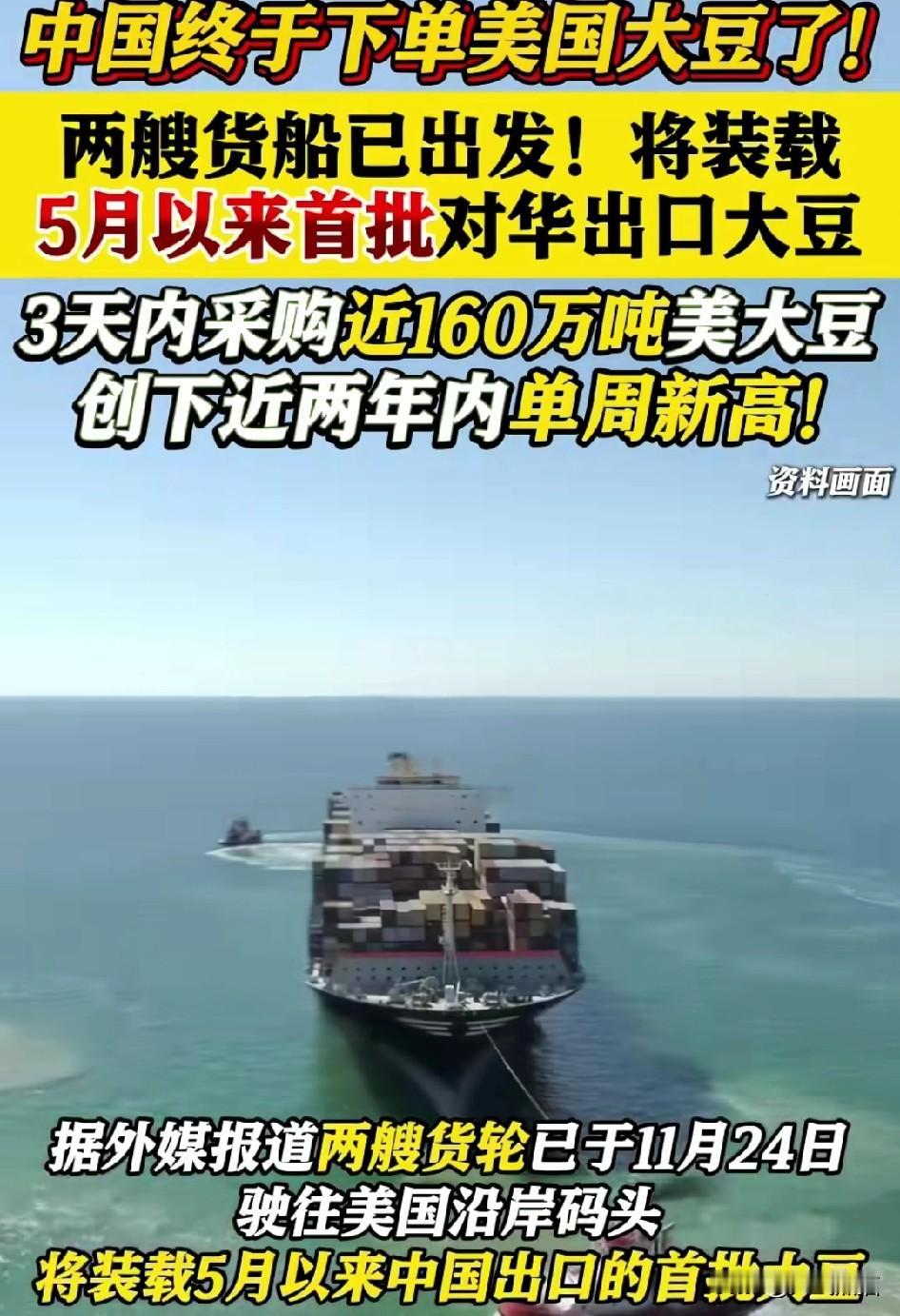 美国豆农欢呼，尽管价格比巴西的贵，但中资企业还是买了84万吨。有关专家表示，购