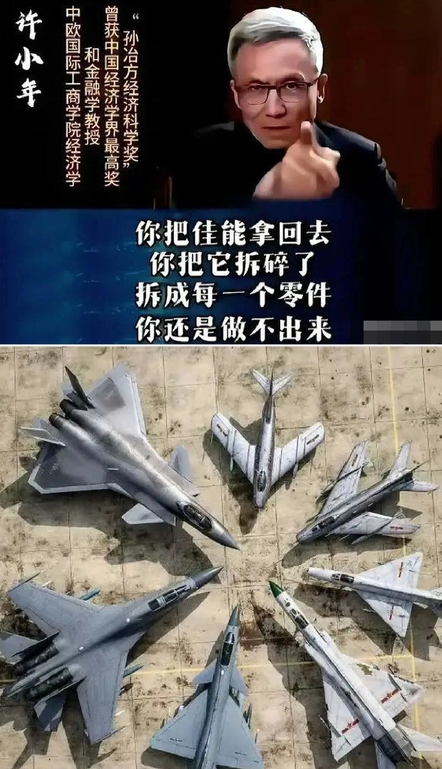 用许小年的话术教训美国：你把歼20拿回去，你把它拆碎了，拆成每一个零件，你还是做