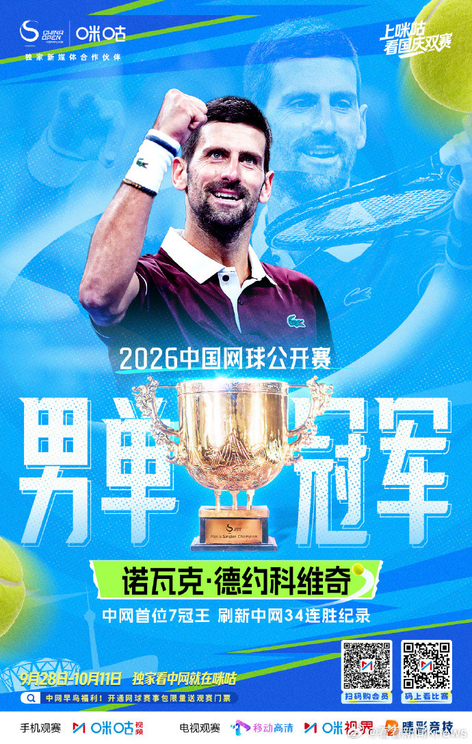【#德米纳尔第二盘开局退赛##德约科维奇获得中网七连冠#】2026中网男单决赛，