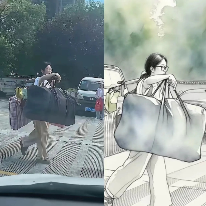 她是广西桂林的女孩，她是灌阳中学的孩子她的父母在外务工，她的家里有个祖父需要照