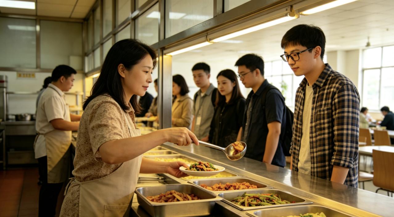 公司食堂新来了个阿姨，打菜手不抖，还总多给一勺。程序员小吴天天去吃，不是因为菜