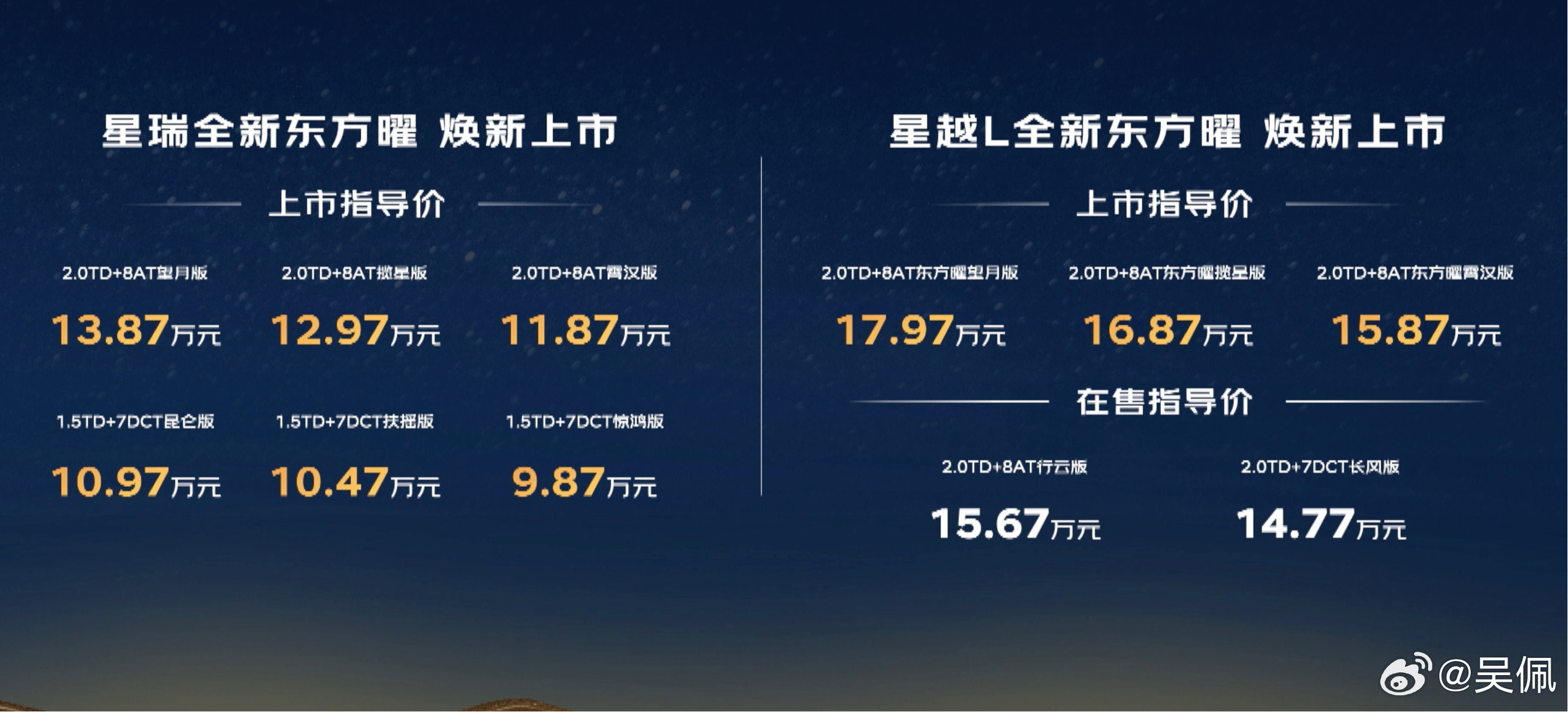 今晚扎堆上市的车有点多[捂脸哭]但星瑞和星越L这两台绝对是“实力派”，如果要加个定