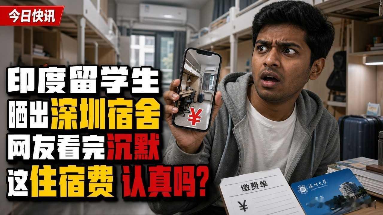 印度留学生拍深大宿舍火爆外网！一年住宿费仅七八百印度留学生拍下深圳大学丽湖