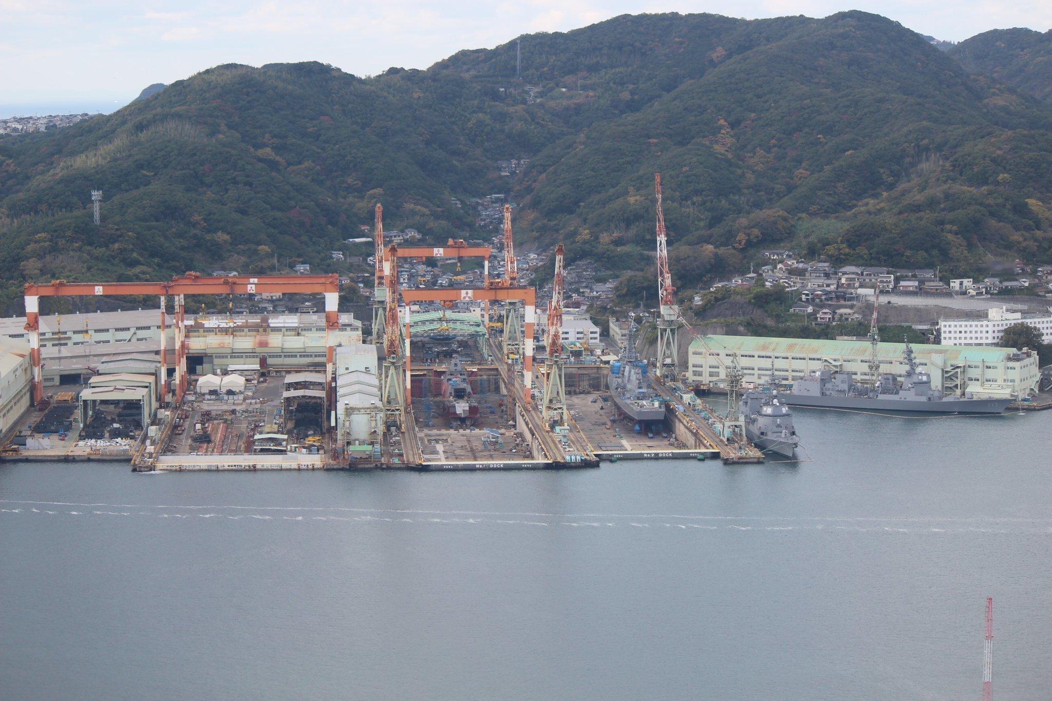 三菱重工长崎造船所近况有点迷惑FFM-9、10还没装VLS，FFM-11倒是快