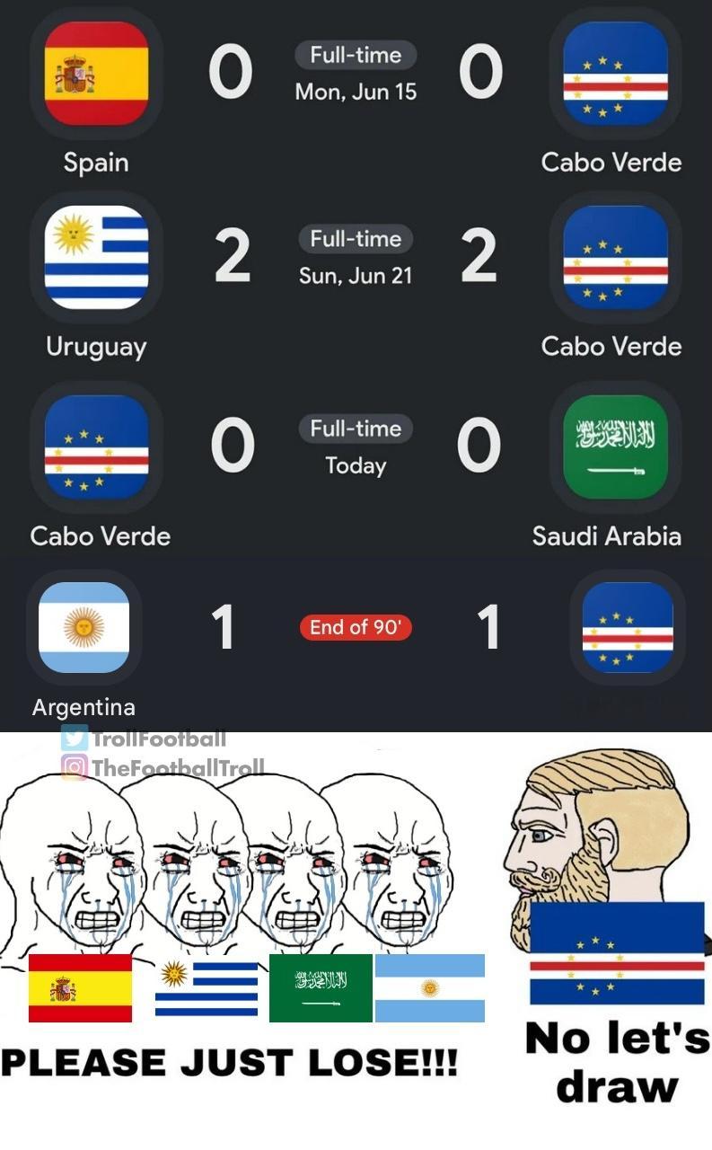 佛得角本届世界杯2026美加墨世界杯征程以4场平局未尝败绩成为大黑马！尤其逼平了