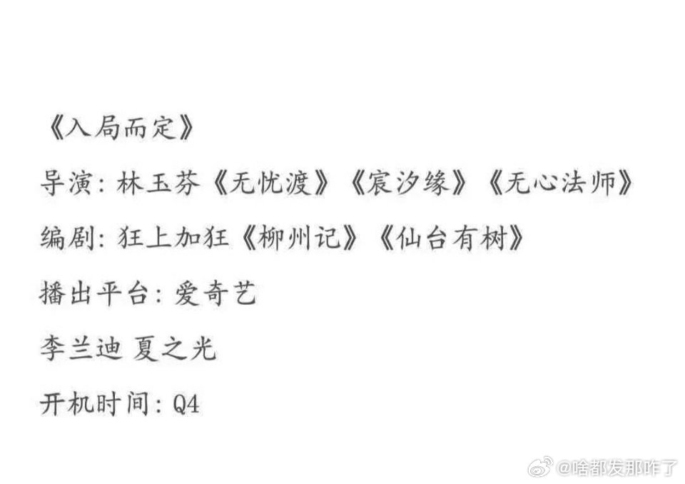 🍉《入局而定》导演：林玉芬演员：李兰迪夏之光​​​李兰迪这2年播出的剧口碑
