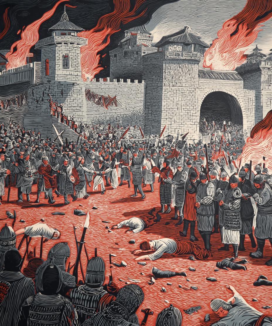 一个皇帝率兵讨伐另一个国家，与将军约定了五天为期；五天后，敌国硬撑着不降，皇帝