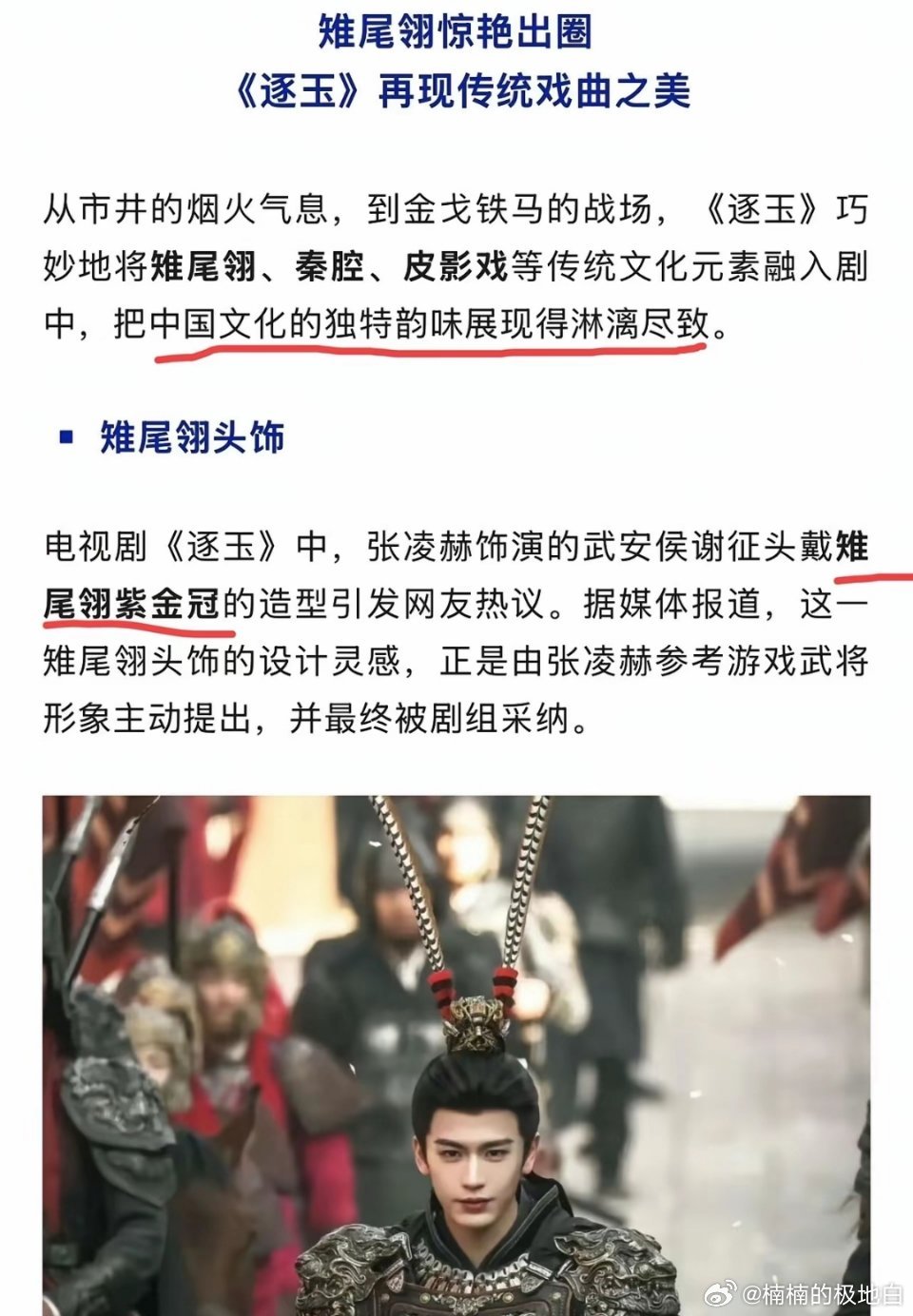 明眼人都看出来，张凌赫这次不是火了，而是真的要翻身了，因为他设计的这个雉鸡翎造型