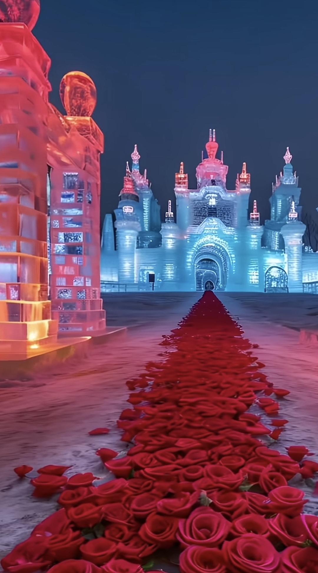 哈尔滨冰雪大世界，用冰雪凝固住的一个永恒梦境～风景分享一张绝美的风景照片