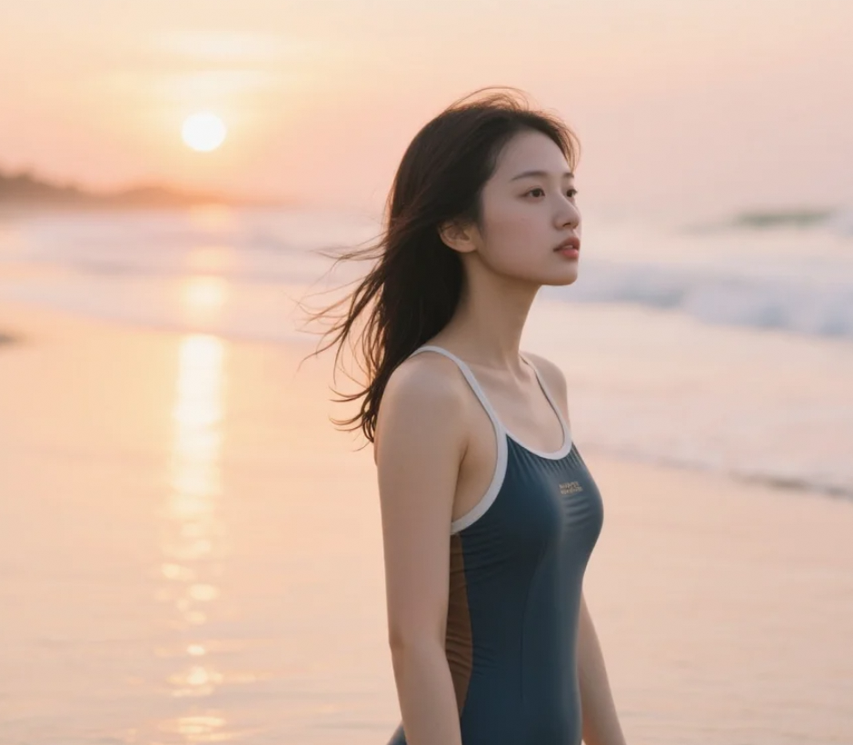 海风吹起我的长发，也掀起我对你的牵挂。