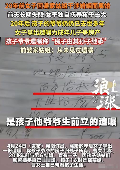 河南许昌，女子和丈夫结婚后，生了一个儿子，可婚后孩子姑姑总是干预他们家庭的事情，